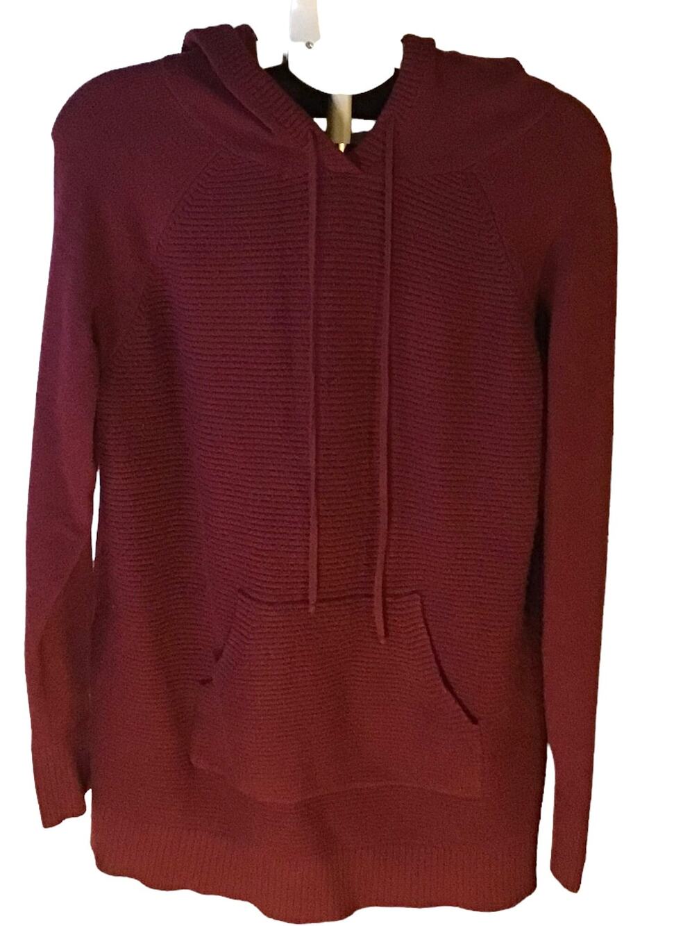 Sonoma Rust/ Wine Hooded Ribbed Sweater Women’s SZ XL